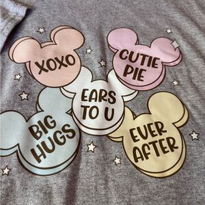 DISNEY BASEBALL TEE - valentine tshirt XL Gildan baby blue/white Cotton Tee